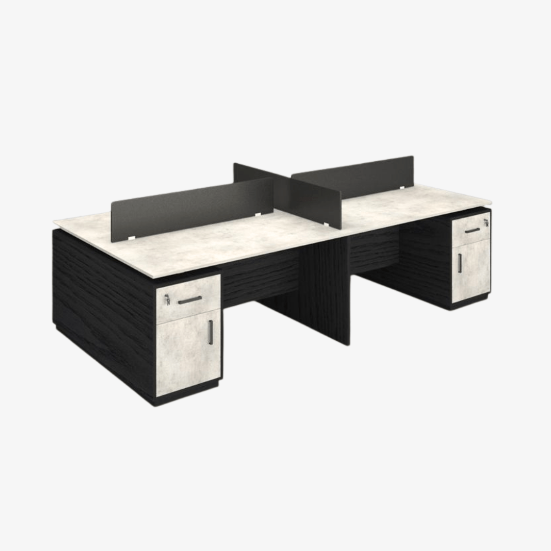 Bench professionnel avec avec séparation centrale et rangements sécurisés